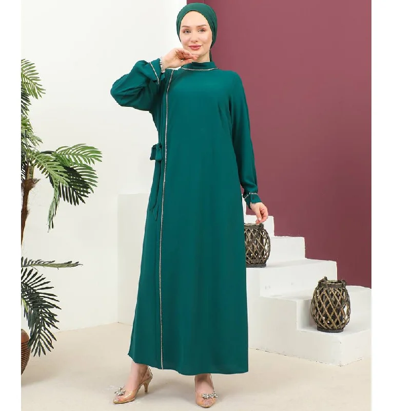 YEAR-End Clearance Modest Women's Dress Elegant 9470 Green