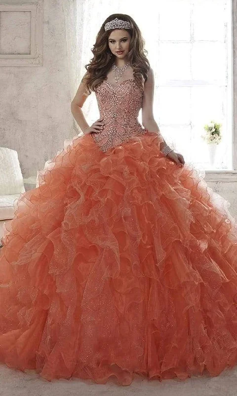 Can't Miss Quinceanera Collection - 26805 Strapless Beaded Ballgown With Train