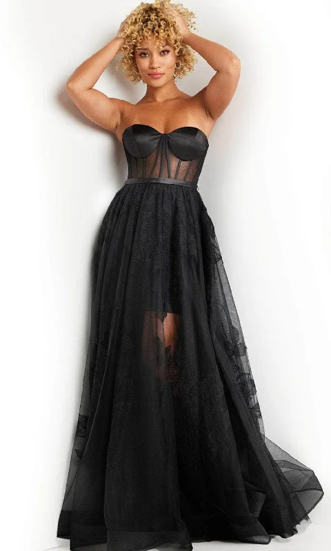 Stock Up and Save Jovani 37646 - Illusion Sweetheart Prom Dress