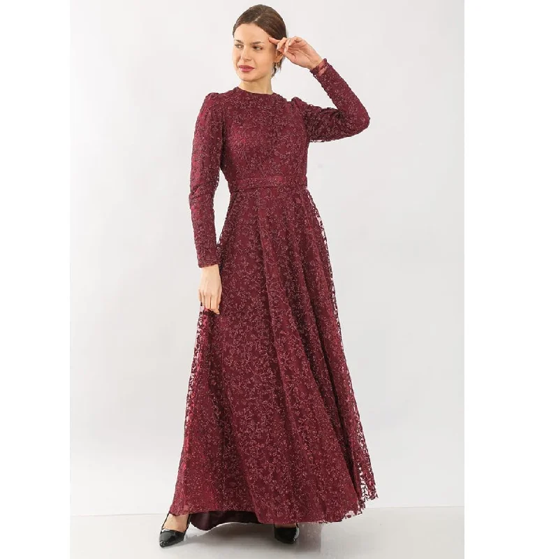 Special Promotion Modest Formal Vine Dress G481 Red
