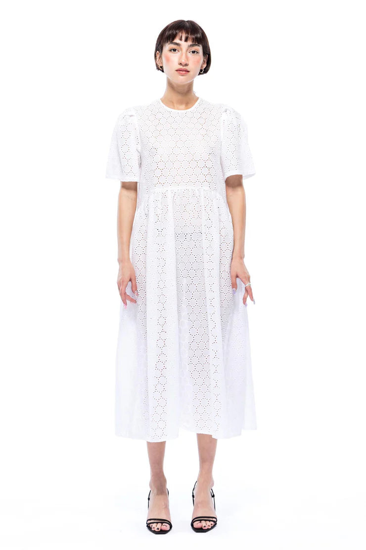 Price Rollback Spring Garden Dress in Cotton Eyelet | Toit Volant