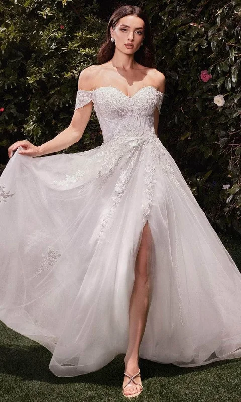 Flash Sale Cinderella Divine Bridal C159W - Floral A-Line Bridal Gown