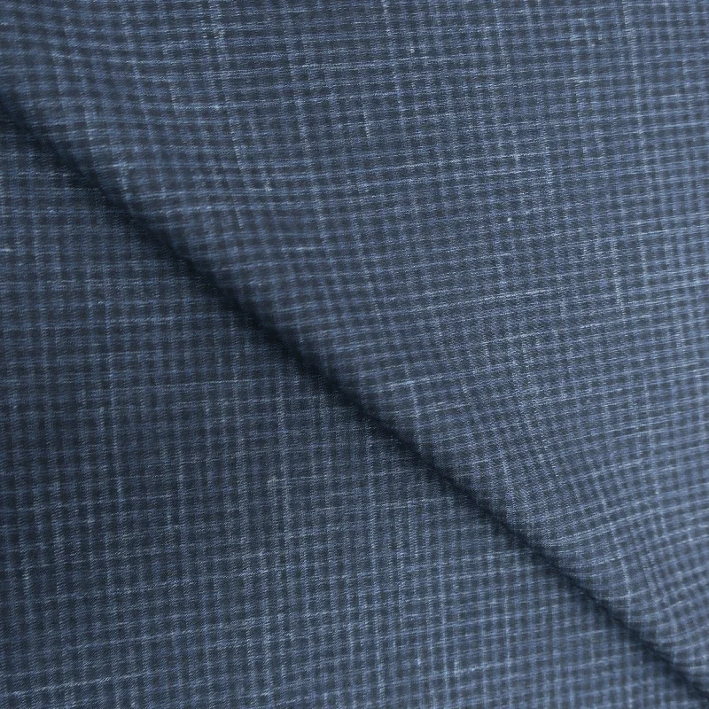 Major Savings 4.40 YDS Blue and Black Glen Check Summertime Wool Linen and Silk Loro Piana Fabric