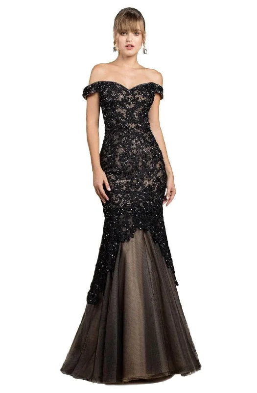 Early Access Ladivine A0401 - Beaded Lace Sweetheart Evening Gown