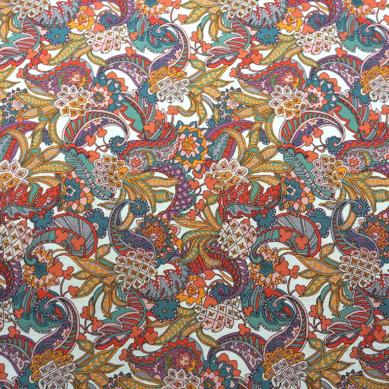 Hot Deal Liberty of London Tana Lawn Cotton: Pineapple Paisley Pink