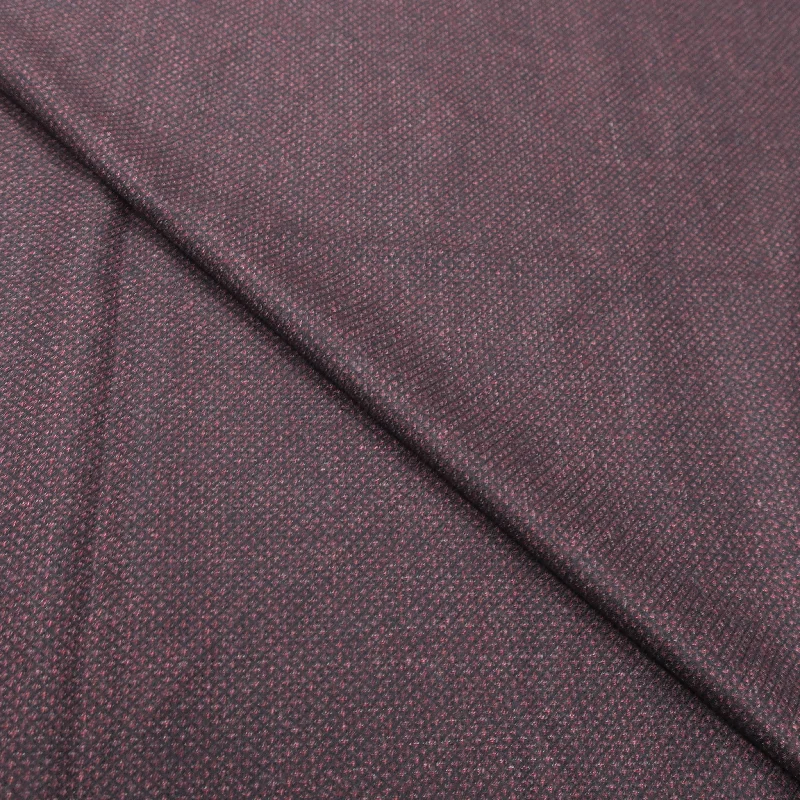 Unbeatable Prices 3.60 YDS Salt box Maroon and Black Birds Eye 100% Wool Loro Piana Fabric