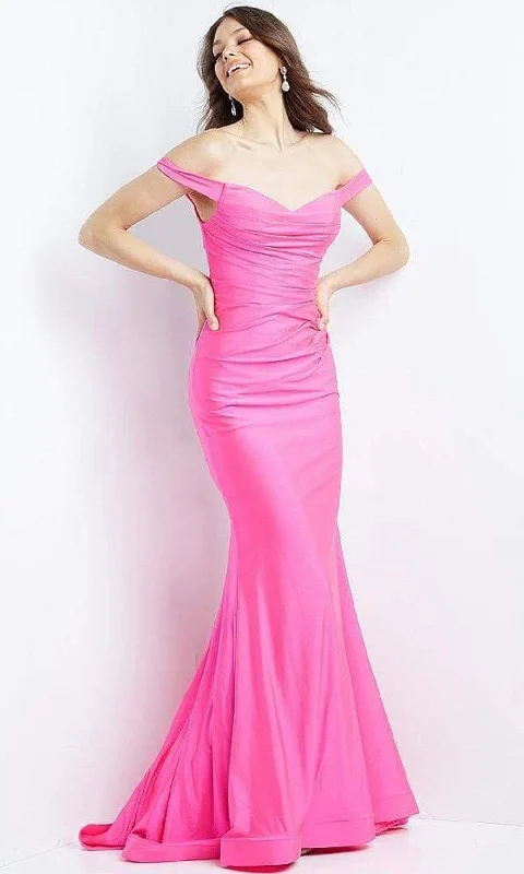 Fantastic Offers JVN by Jovani JVN07639 - Off Shoulder Ruched Trumpet Gown