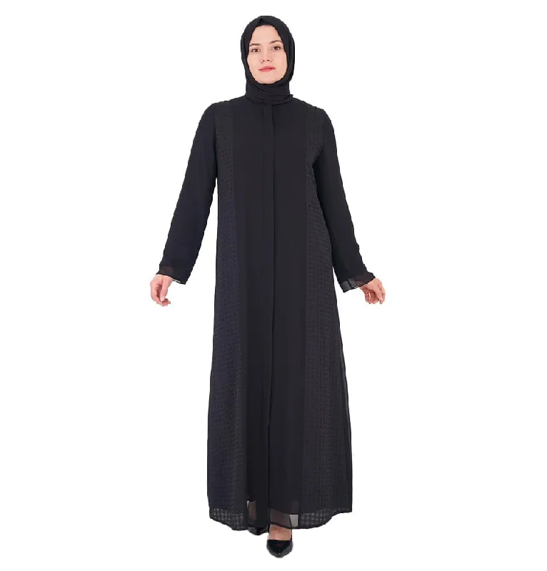 Act Now Modest Women's Textured Crepe Abaya - 150 Black