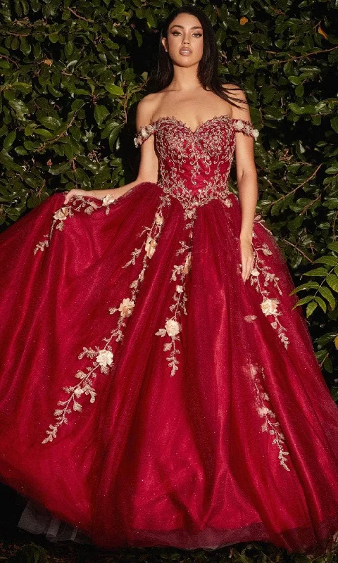 Price Cut Cinderella Divine CD0185 - Off Shoulder Tulle Ballgown