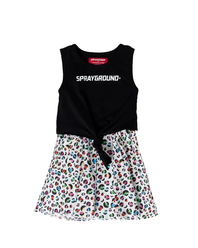 Midnight Madness Rainbow Sharks In The Jungle Dress Girl