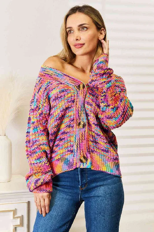 Buy Now Woven Right V-Neck Long Sleeve Cardigan