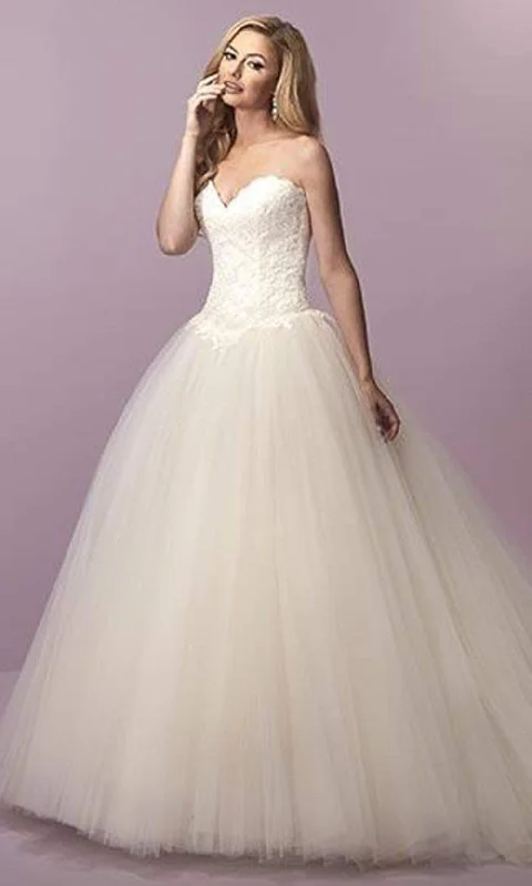 Members Only Christina Wu Brides - 18061 Strapless Sweetheart Lace Textured Ballgown