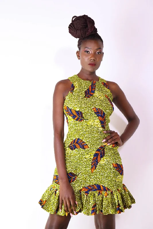 Bargain Prices Jema Women's African Print Stretch Dress (Yellow)