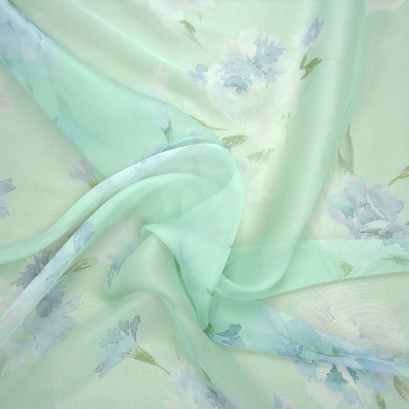 Deal of the Day Multicolored Modern Art Floral Printed Silk Chiffon Fabric