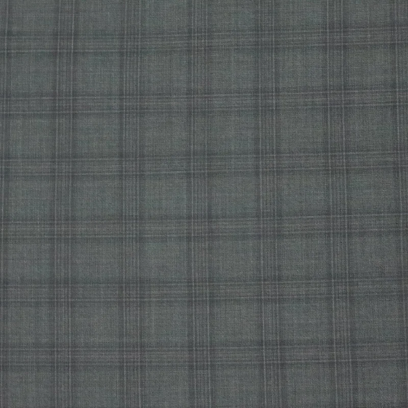 Bonus Savings Grey Light Glen Check SCABAL Super 130's Wool Fabric