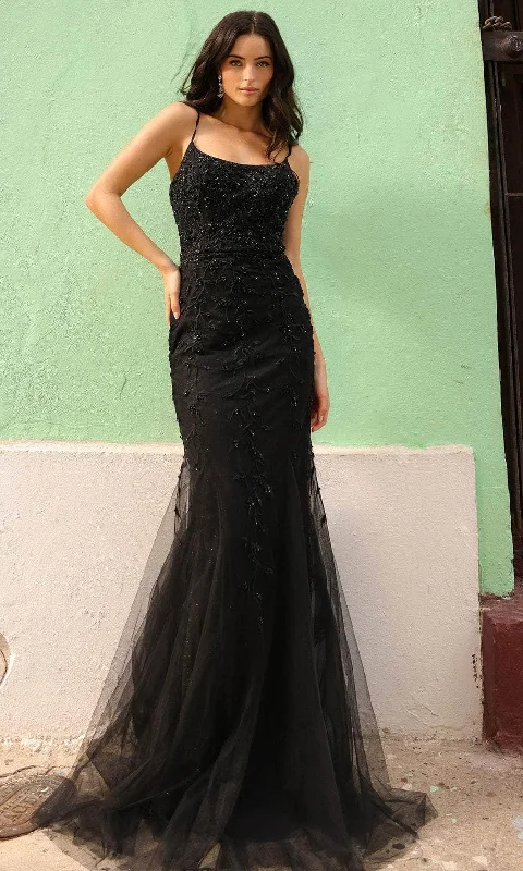 Markdown Madness Nox Anabel A1376 - Embroidered Scoop Neck Prom Dress