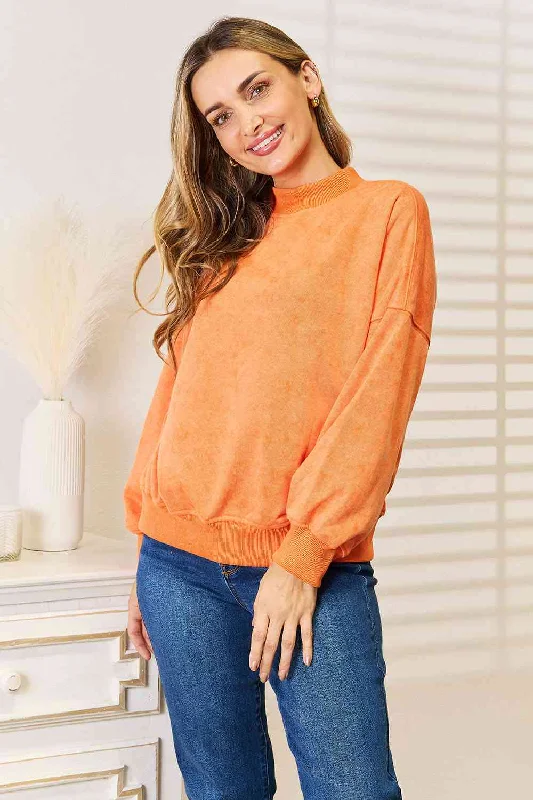 Super Savings Basic Bae Round Neck Dropped Shoulder Sweatshirt