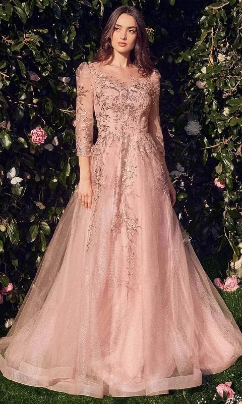 Exclusive Online Offer Andrea and Leo A1352 - Quarter Sleeve Tulle Long Gown