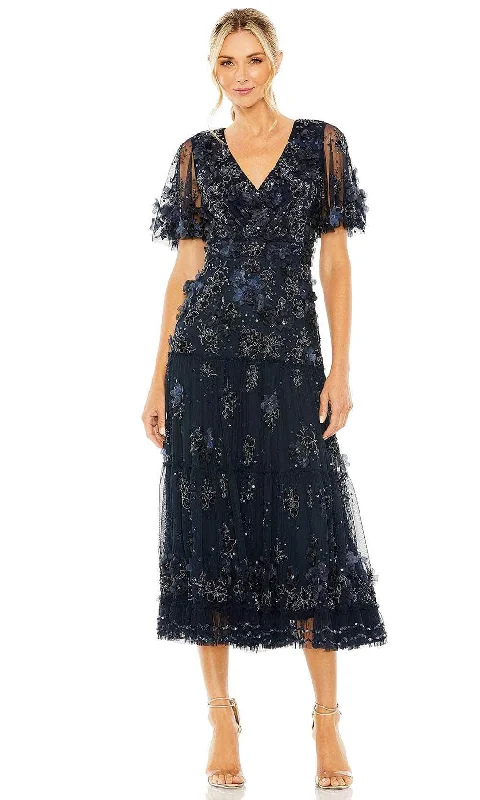 Bargain Prices Mac Duggal 9207 - Floral Appliqued V-Neck Evening Dress