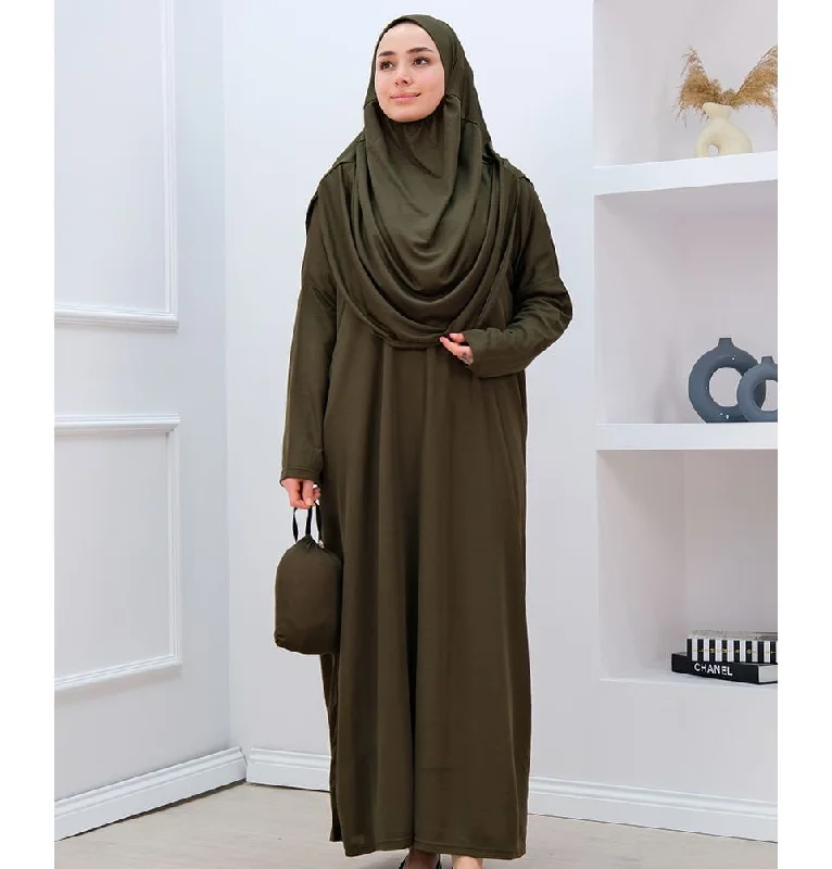 Act Fast Modest Women's One Piece Prayer Dress N2304 - Olive Green