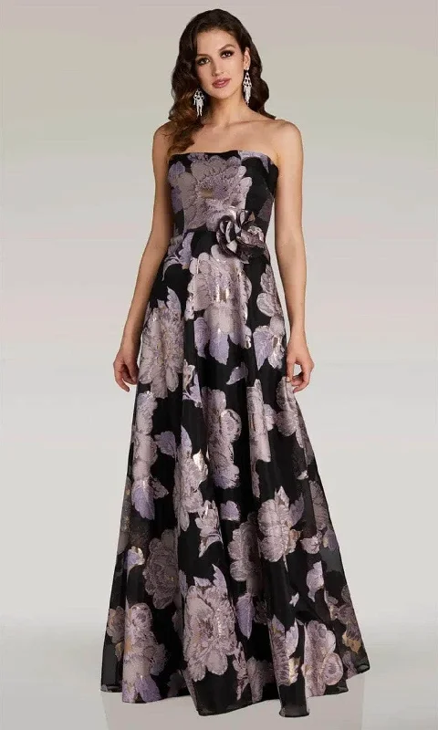 Price Smash Gia Franco 12373 - Floral A-Line Evening Dress