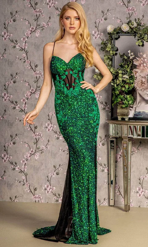 New Markdowns GLS by Gloria GL3217 - Sleeveless Sequin Prom Gown
