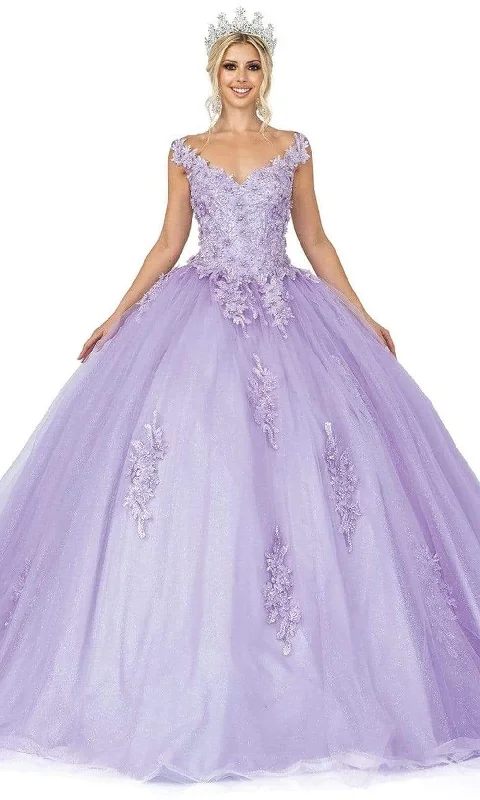 Stock Clearance Dancing Queen - 1597 Beaded Floral Lace Applique Tulle Ballgown