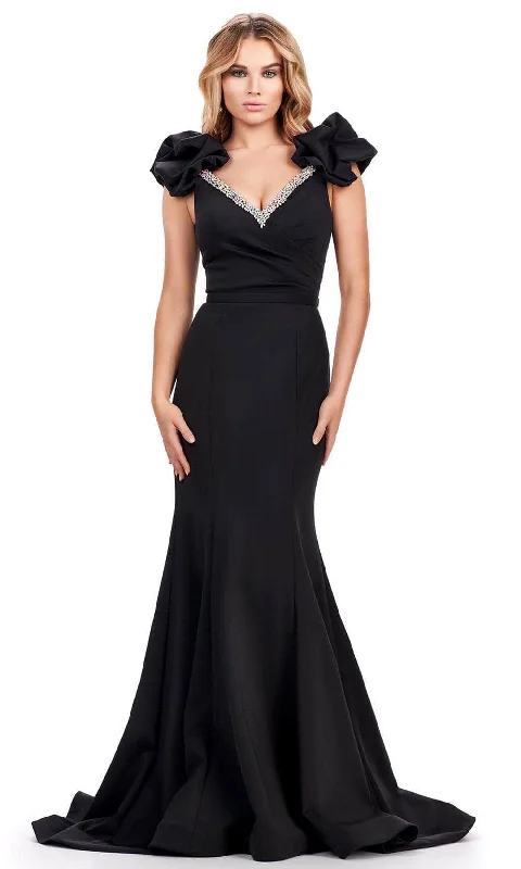 Epic Deals Ashley Lauren 11615 - Puffed Sleeve Mermaid Evening Gown