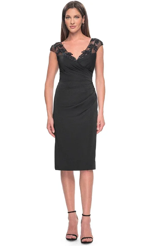 Hurry In La Femme 31839 - Leaf Knee-Length Formal Dress