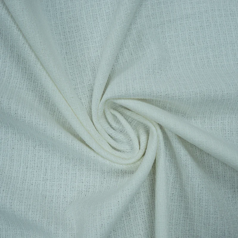 Can't Miss White Abstract Texture Threaded Tweed Boucle