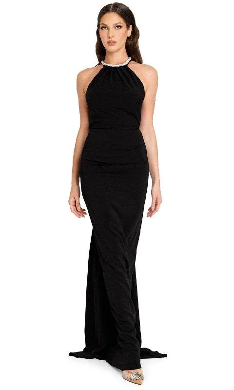 Unmissable Offer Nicole Bakti 7267 - Beaded Collar Halter Evening Gown