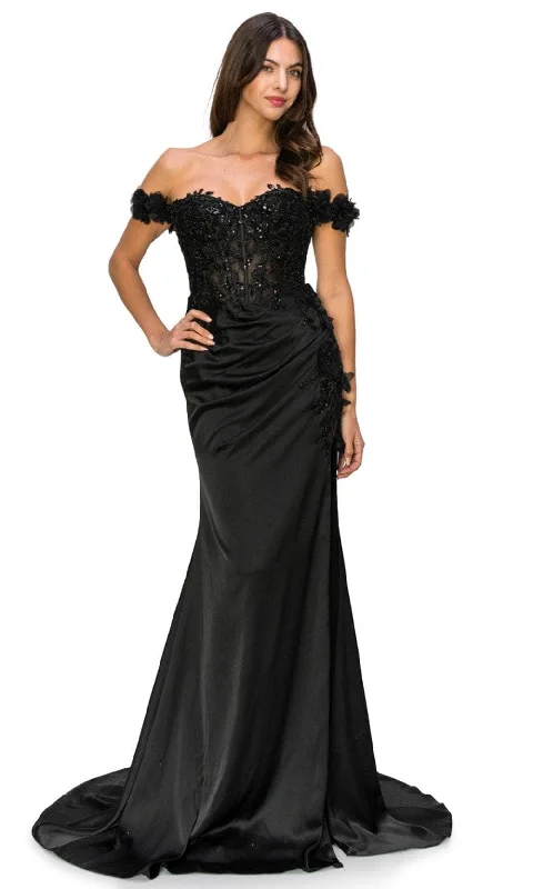 Price Drop Alert Cinderella Couture 8050J - Floral Appliqued Sweetheart Prom Gown