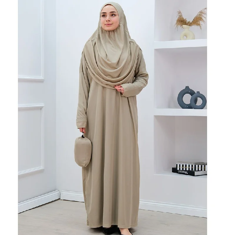 Mega Sale Modest Women's One Piece Prayer Dress N2307 - Mink