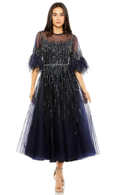 Deal of the Day Mac Duggal 42097 - Feathered Illusion Sleeve Evening Dress