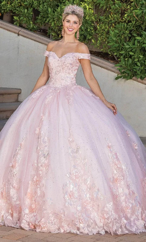 Price Slash Dancing Queen 1748 - 3D floral Embellished Off-Shoulder Ballgown