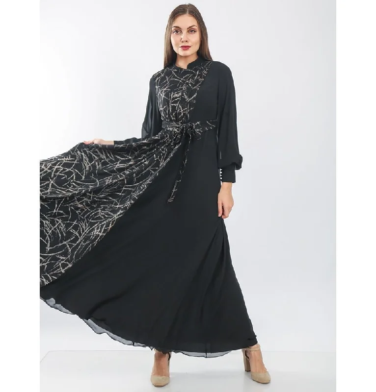 Seasonal Clearance Modest Formal Abstract Dress G470 Gold
