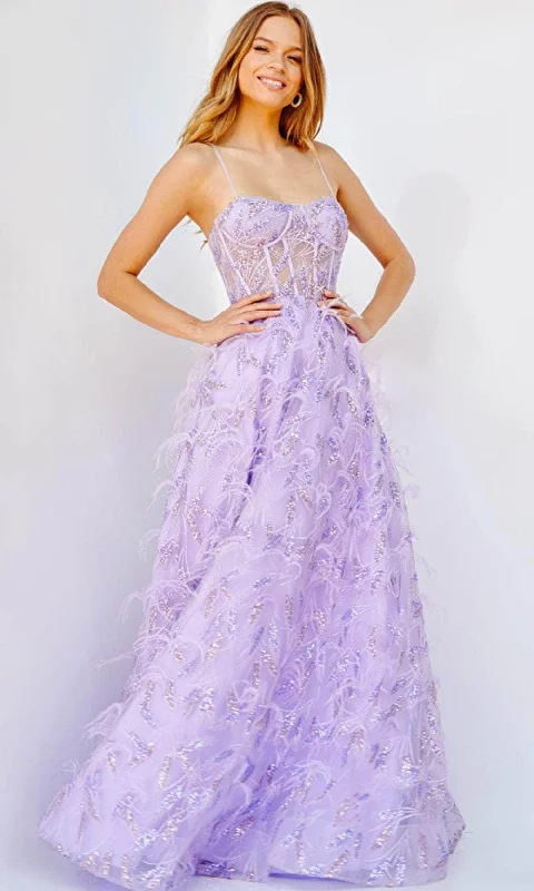 Final Clearance Jovani 24078 - Semi-Sweetheart Corseted A-line Gown