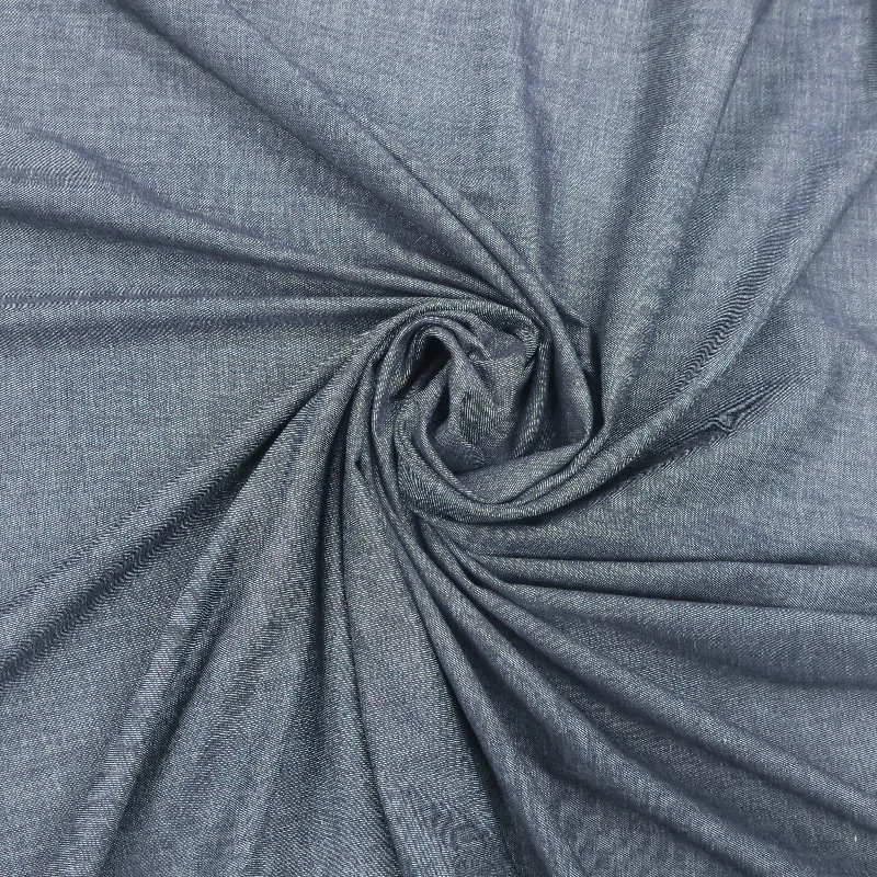 Price Drop Medium Blue 100% Fine Italian Cotton Denim Fabric Stretch
