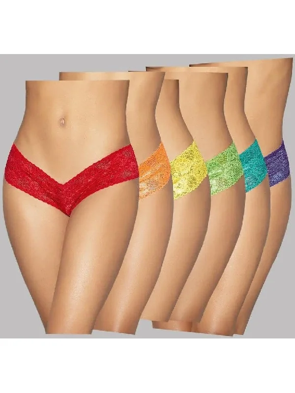Crazy Deals Escante EL-65262 Cute Neon Rainbow Low Rise Panty 6/Pack, Black, Red, White, Queen Size Crazy Deals Escante EL-65262 Cute Neon Rainbow Low Rise Panty 6/Pack, Black, Red, White, Queen Size