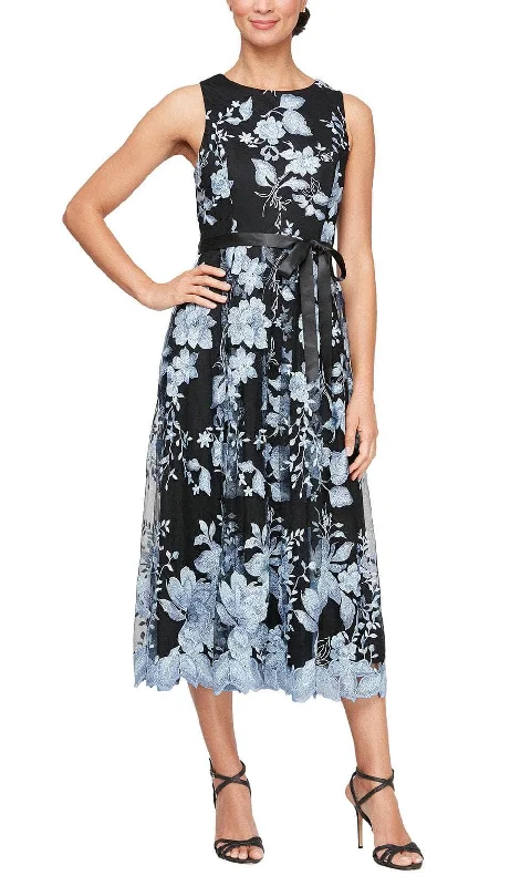 Steals and Deals Alex Evenings 51171186 - Floral Embroidered A-Line Evening Dress