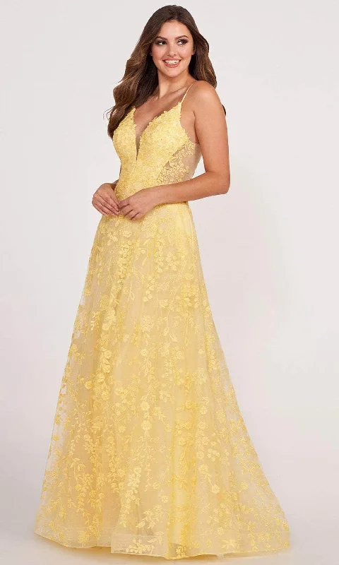 Deal Alert Ellie Wilde EW34048 - Embroidered V-Neck Prom Gown