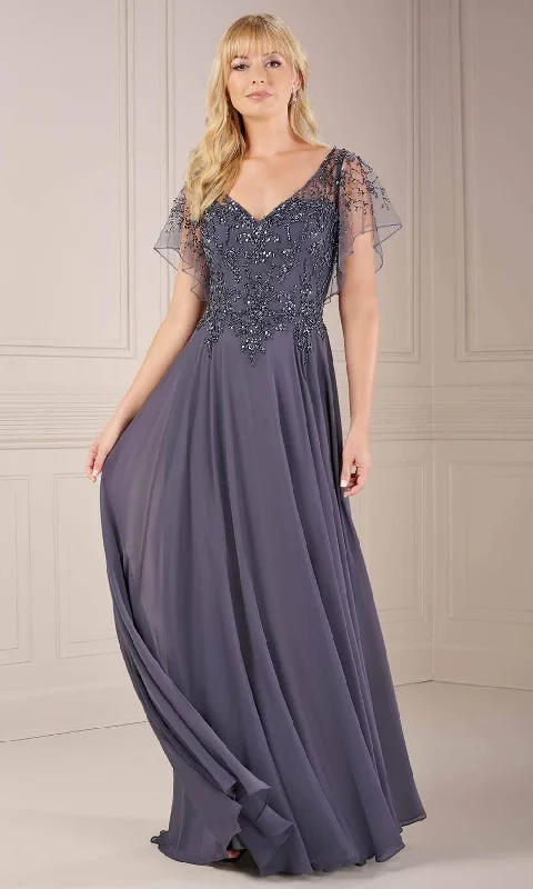 Super Savings Christina Wu Elegance 17156 - Beaded Flutter Sleeve Formal Dress