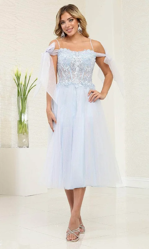 New Arrival May Queen MQ2089 - Bow Off Shoulder Sleeve Prom Dress