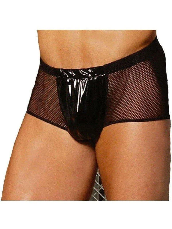 Now or Never Elegant Moments IS-V9234 Men's Fishnet shorts with vinyl front