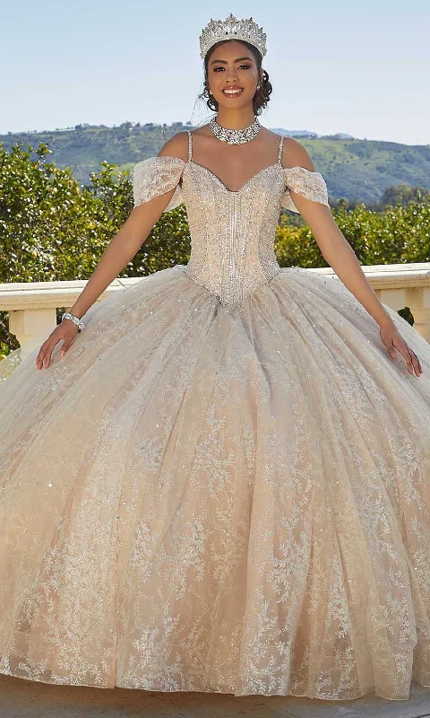 Deal of the Week Vizcaya by Mori Lee 89430 - V-Neck Rhinestone Accented Ballgown