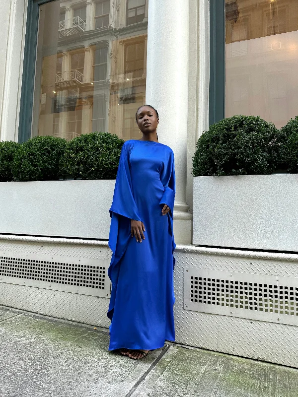 Grand Opening Sale Sapphire Satin Kaftan Dress
