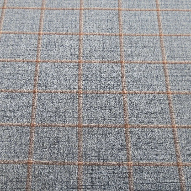 Shop and Save Blue Light Check SCABAL super 130's Fabric