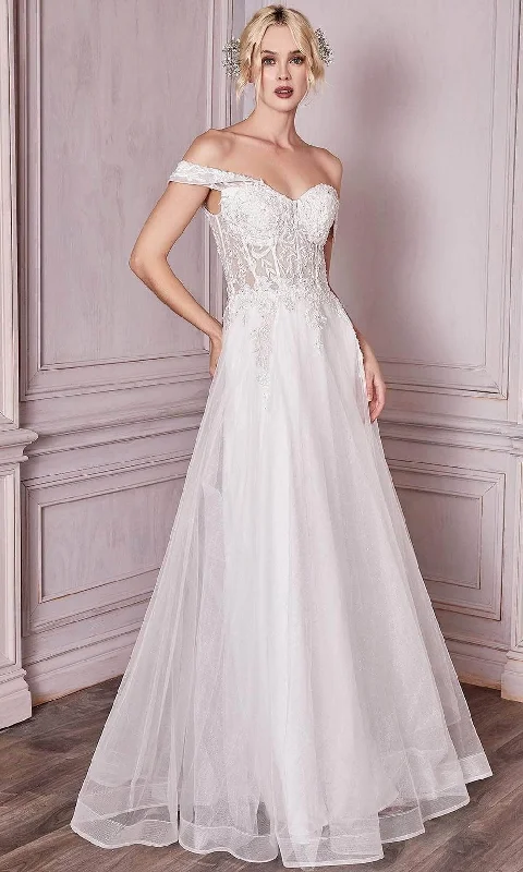 Price Slash Ladivine Bridal CD961W - A-line Wedding Gown