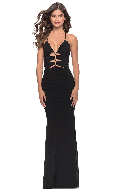Discount Deals La Femme 31334SC - Cut Out Deep V-Neck Prom Dress