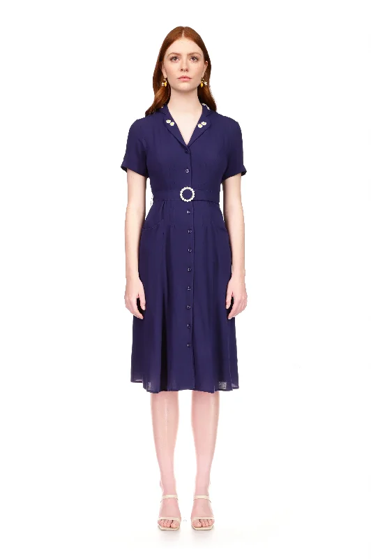 Exclusive Online Offer Crepe Maria Dress w. Daisy Belt